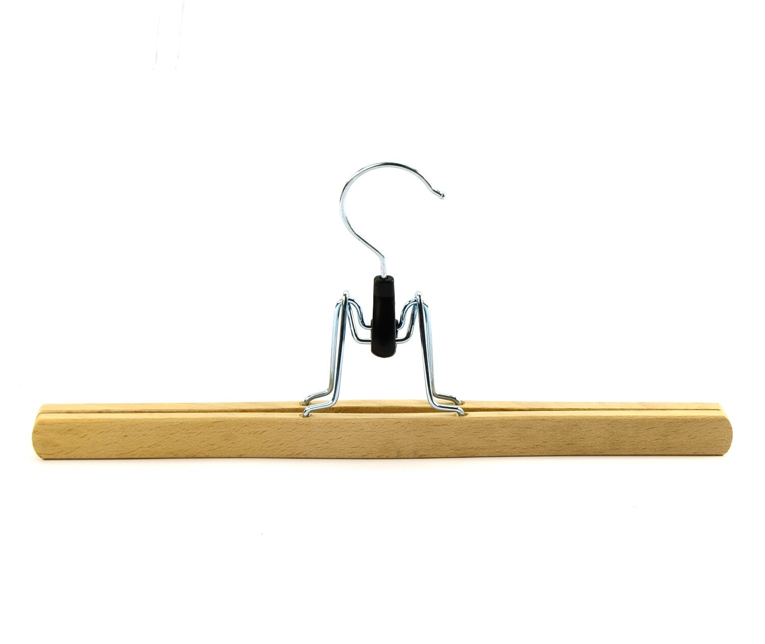 Ramínko dřevo na sukně/kalhoty se skřipcem lakované 35cm CZ