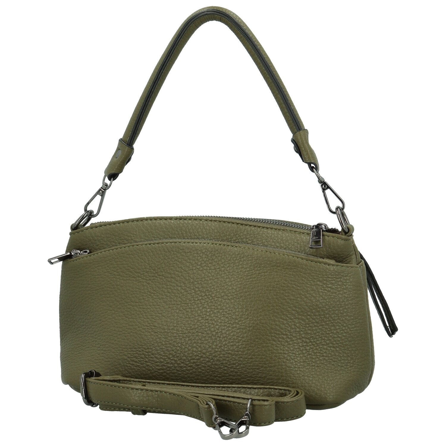 Stylová dámská koženková kabelka na rameno Trixi, tmavě zelená