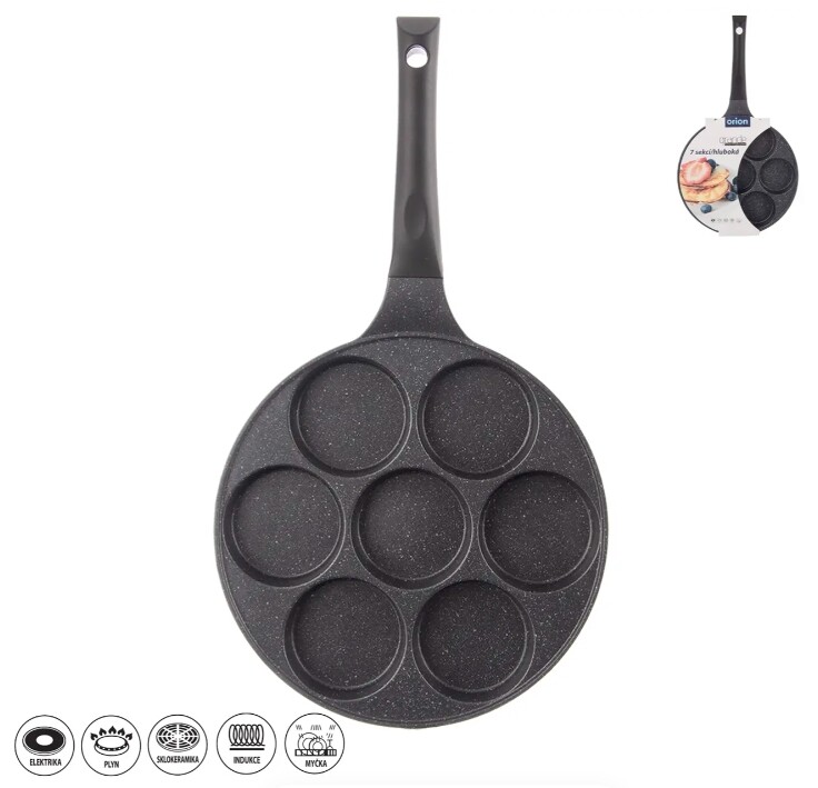 ORION Pánev na lívance granit ¤27cm 7x oko GRANDE hluboká vč. indukce