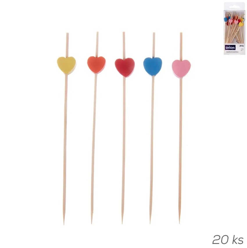 ORION Napichovátka bambus SRDCE 20ks