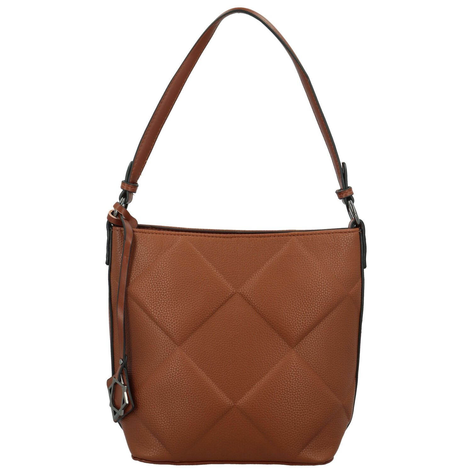 Trendy dámská koženková kabelka na rameno Faina, hnědá