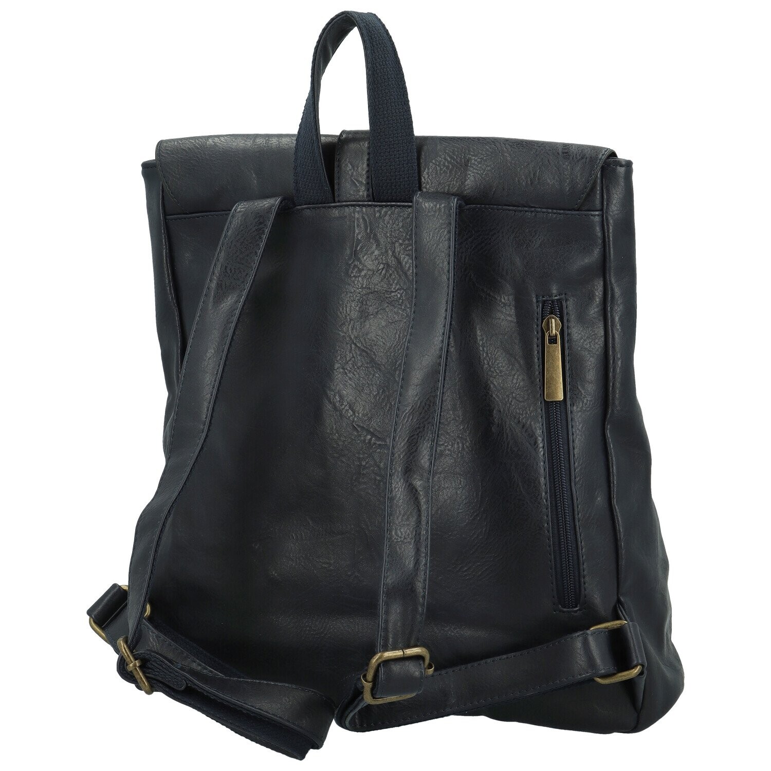 Trendy dámský koženkový batoh Edrian, tmavě modrý