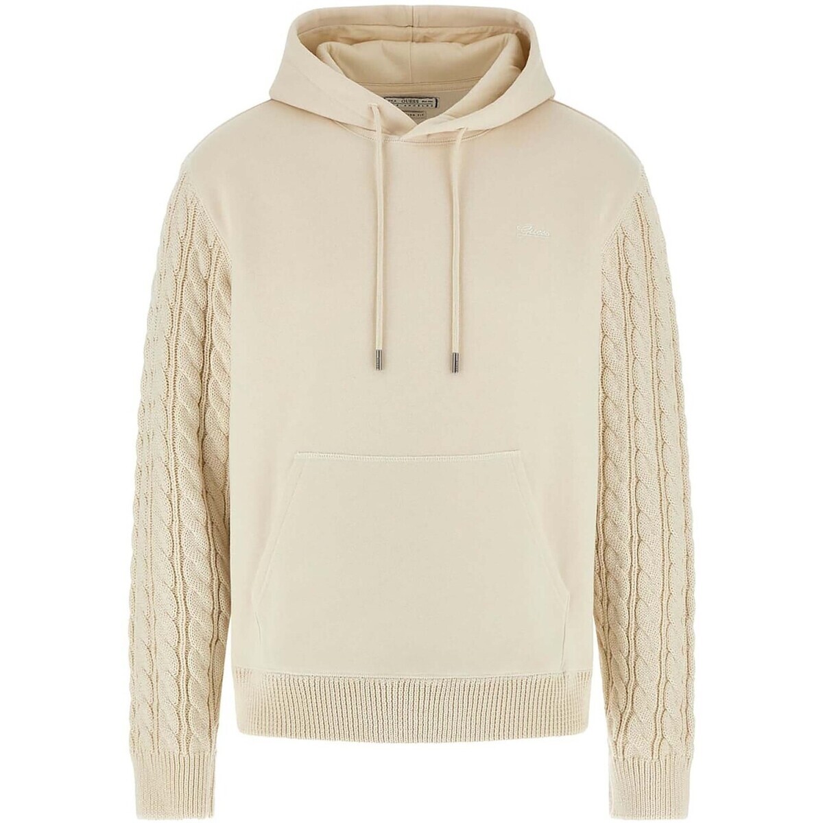 Guess  Contrast Slevees Hoodie  Béžová