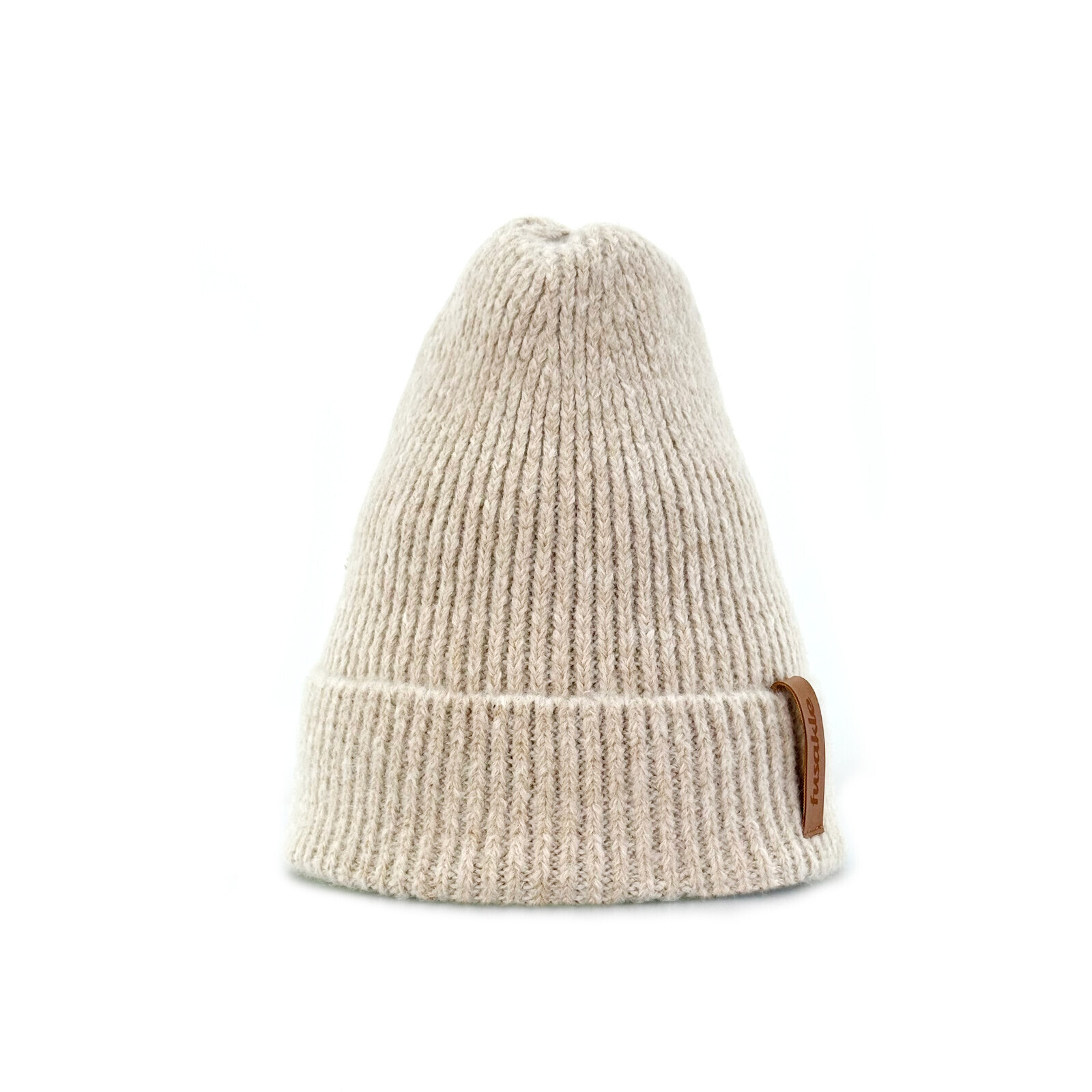 Čepice žebrovaná béžová