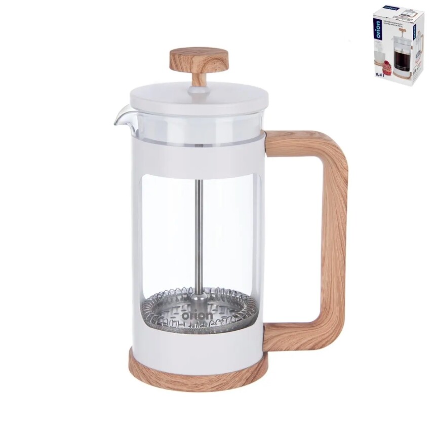 ORION Konvice french press  400ml sklo/PH/nerez s filtrem  WHITELINE