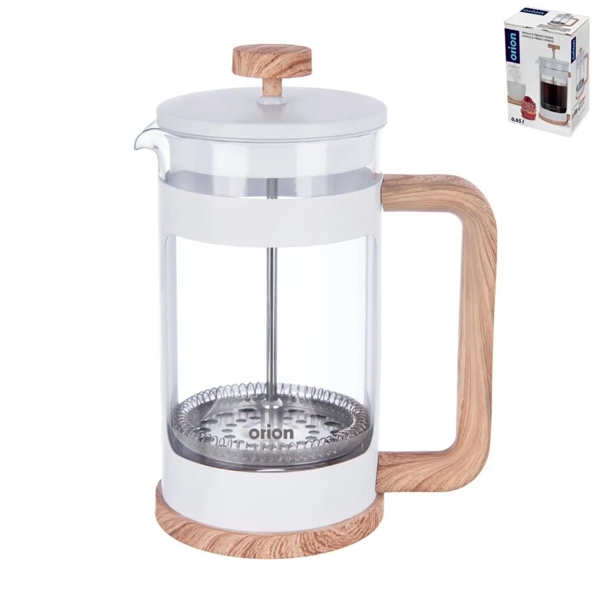 ORION Konvice french press  650ml sklo/PH/nerez s filtrem  WHITELINE