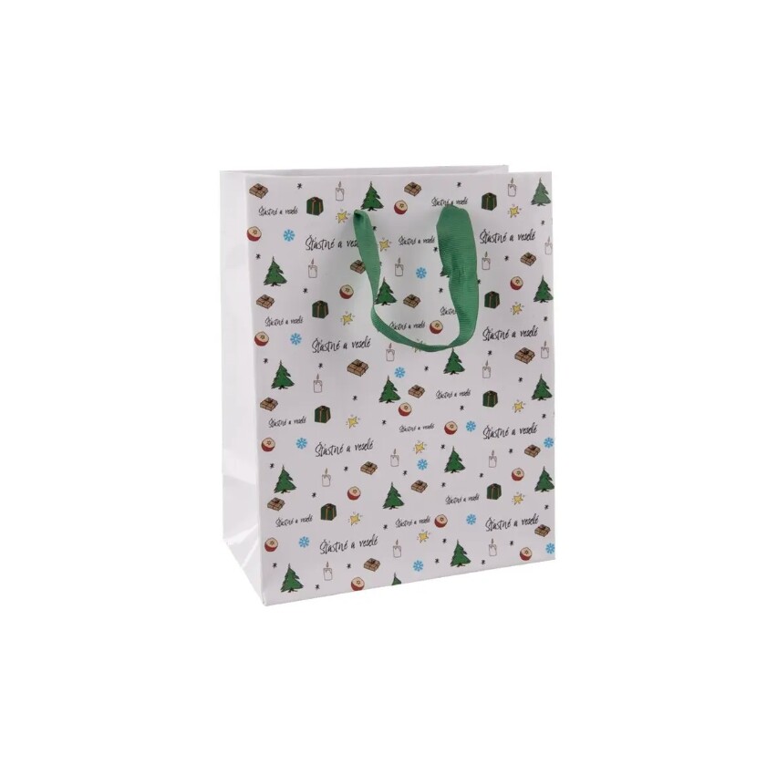 EU Taška dárková 23x18x10cm  ŠŤASTNÉ A VESELÉ