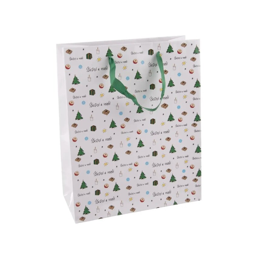 ORION Taška dárková 32x26x12cm  ŠŤASTNÉ A VESELÉ