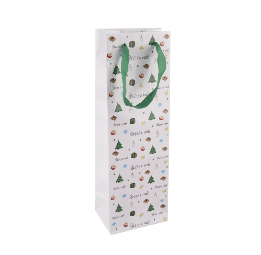 ORION Taška dárková 36x12x8,5cm na víno  VÁNOCE