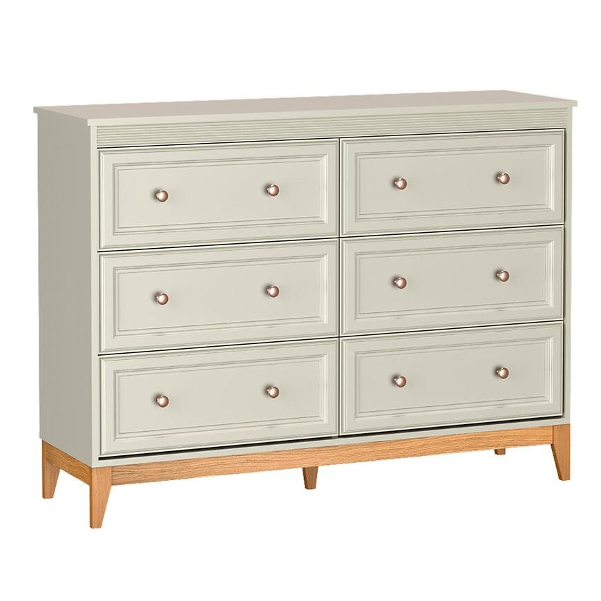 Komoda Windsor 3W 135 kašmír/dub přírodní