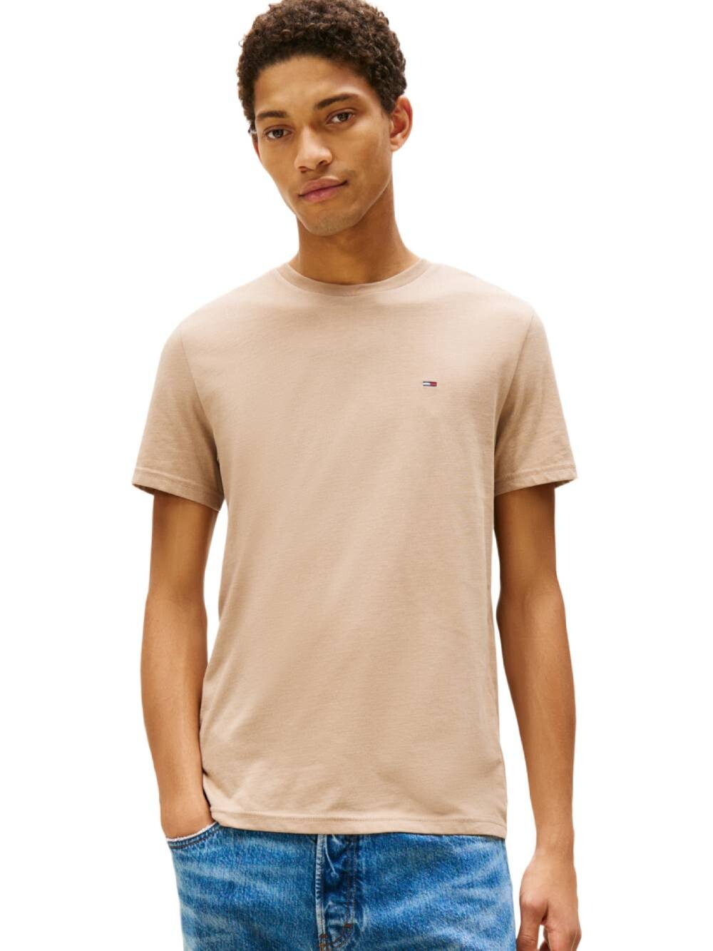 Tommy Jeans pánské světle hnědé triko DM0DM20363AFE S