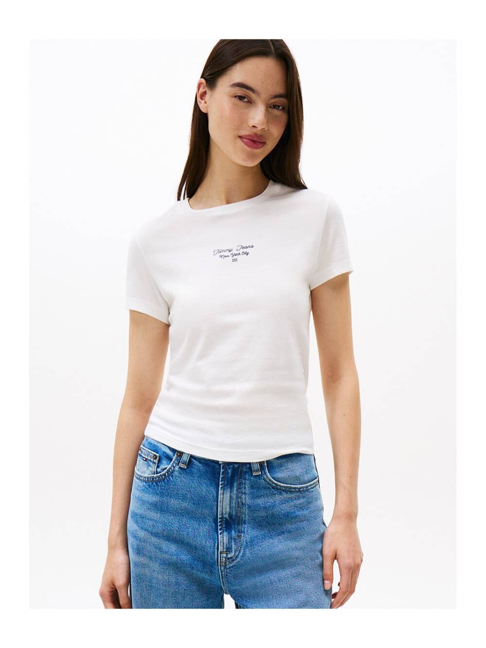 Tommy Jeans dámské bílé tričko DW0DW21542YBL S