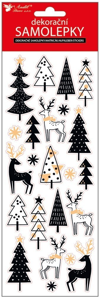Anděl Samolepky s ražbou v lesku - jeleni - 10,5 x 30,5 cm - 10683