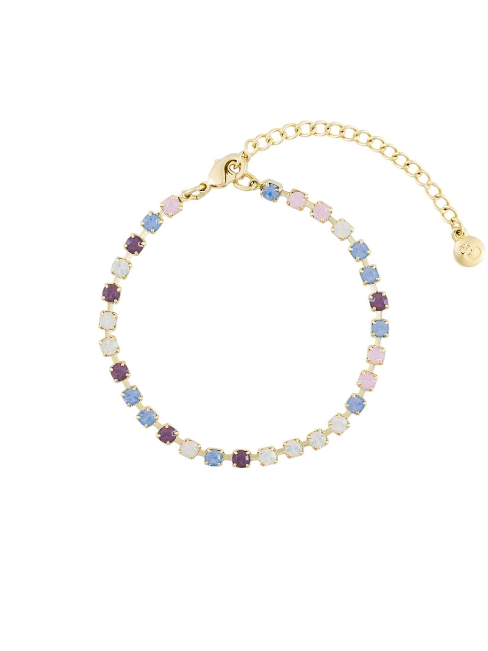 Preciosa Pozlacený tenisový náramek s barevným křišťálem Preciosa Skyline Spotlight 2620Y56
