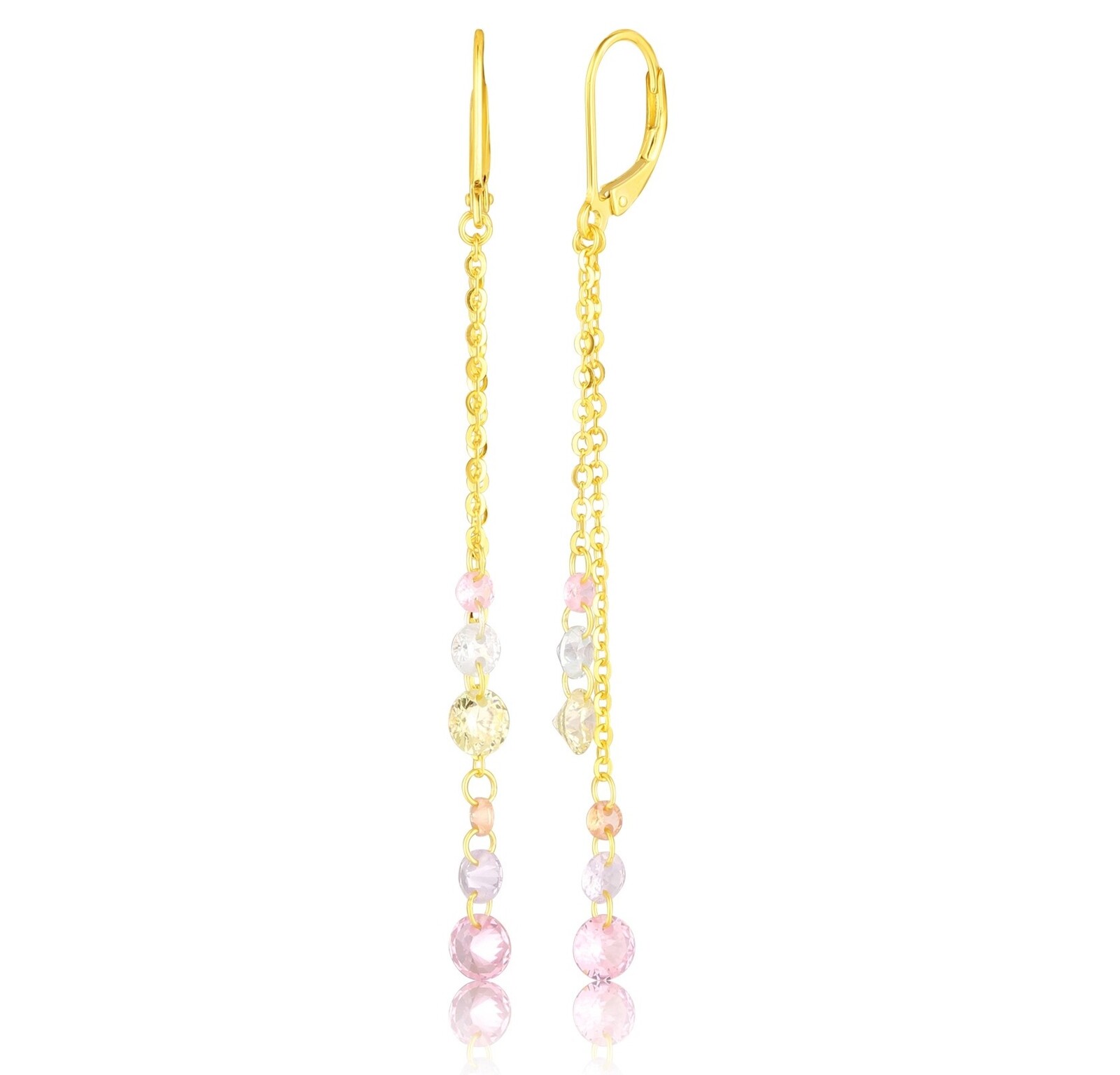 JVD Barevné pozlacené visací náušnice se zirkony SVLE0945SD5GO00