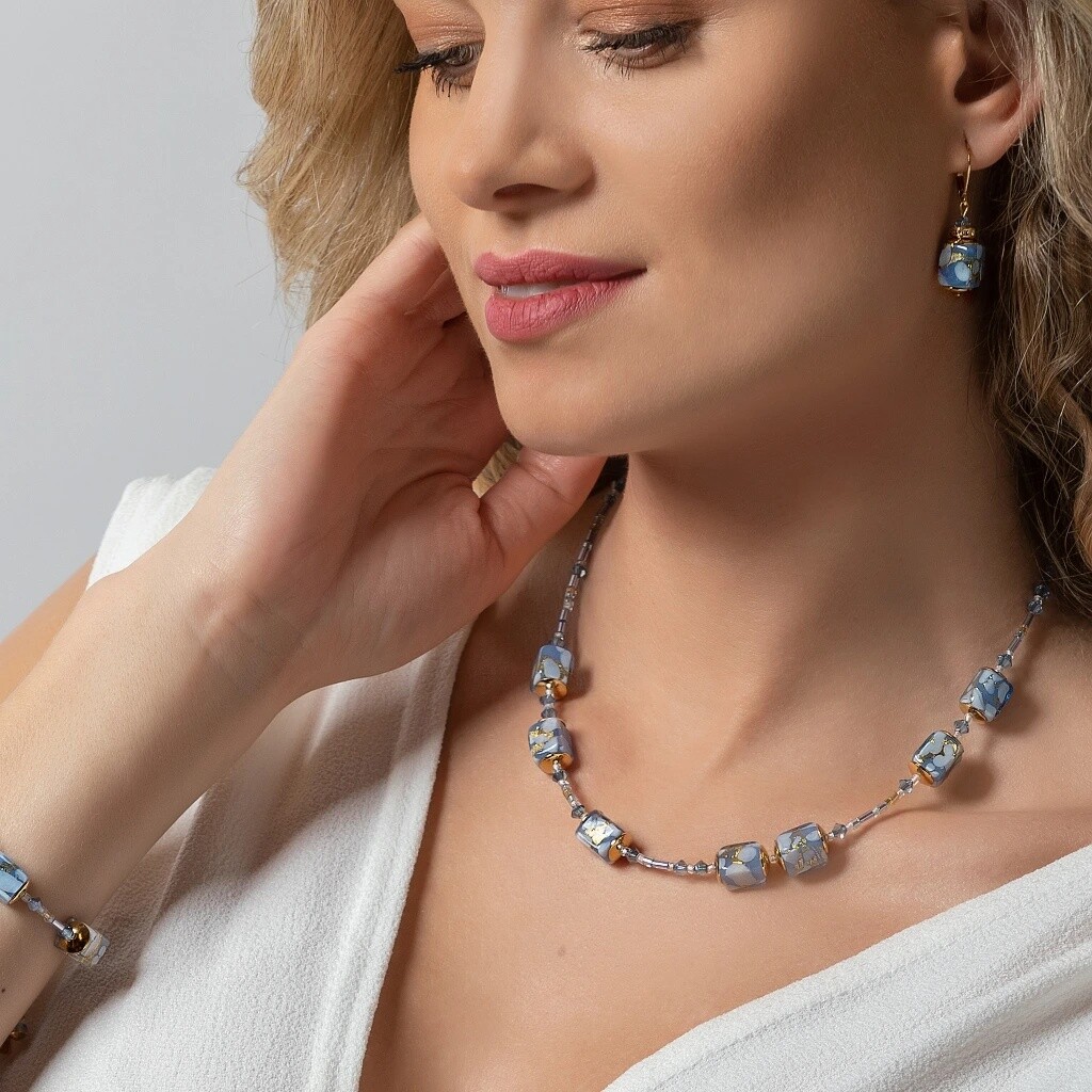 Lampglas Náhrdelník Heavenly Glow 2 s 24karátovým zlatem v perlách Lampglas NCU60