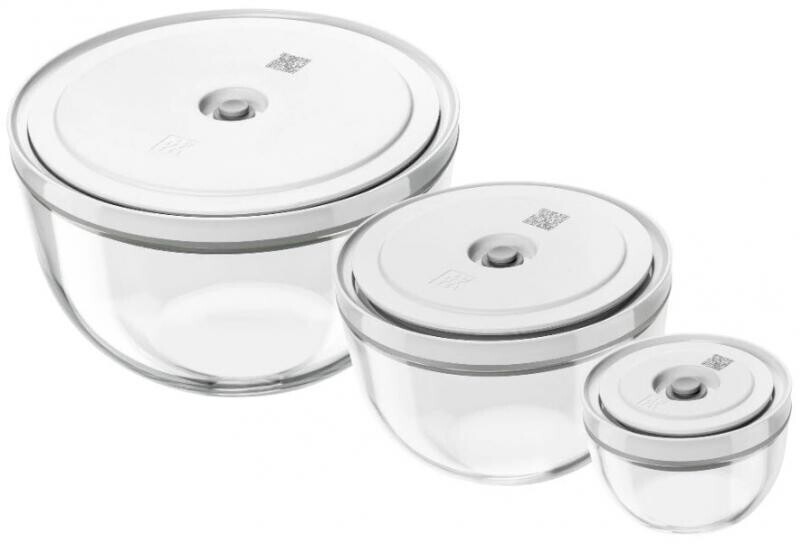 Zwilling sada vakuovacích skleněných mís Fresh & Save, 12 / 18 / 24 cm, 3 ks 1031016