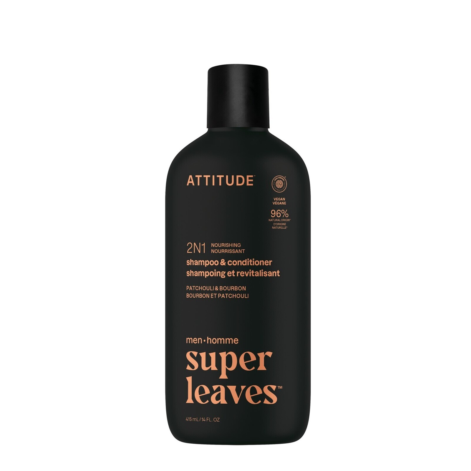 Attitude Pánský vyživující šampon a kondicionér 2v1 Super Leaves Patchouli & Bourbon (Shampoo & Conditioner) 415 ml