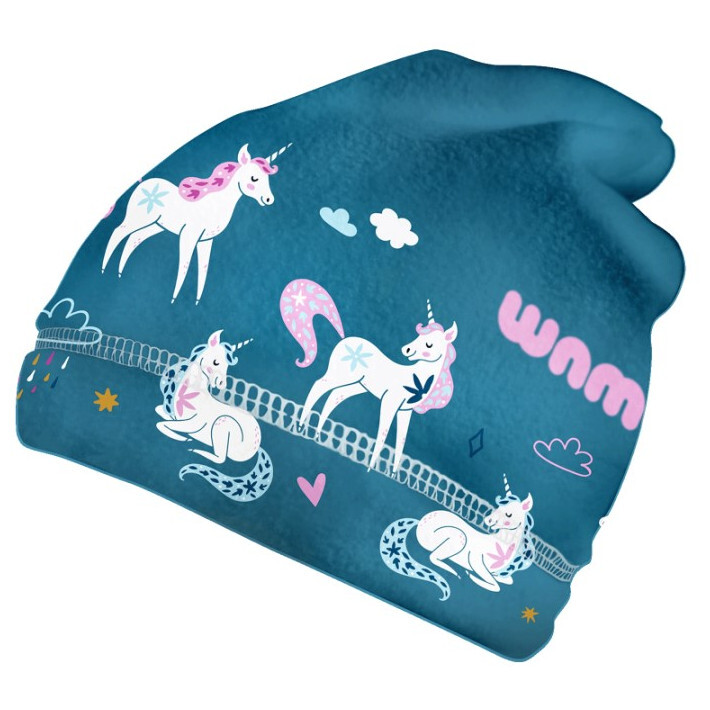 Dětská čepice WAMU Jednorožci Dětská velikost: M / Barva: tyrkysová