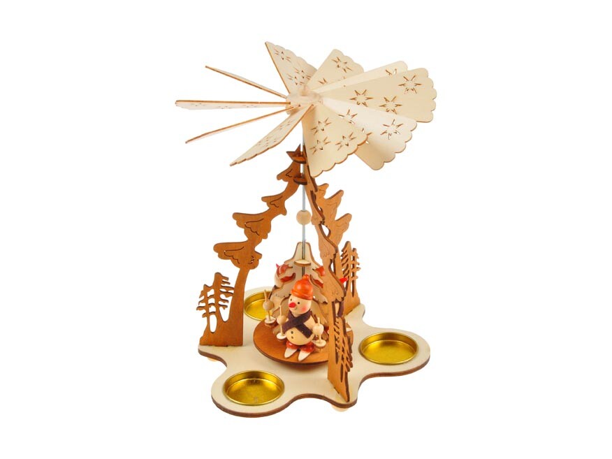 MFP 8885862 Svícen točící dřevěný 17,5x17,5x23,5cm BD-21596AN