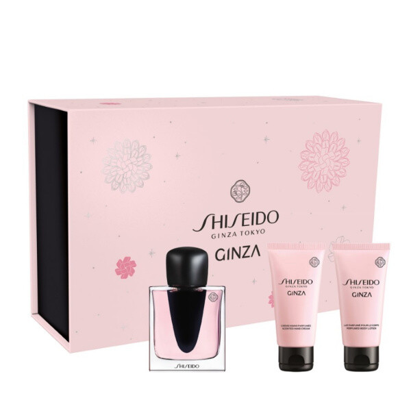 Shiseido GINZA dárková sada (parfémová voda 50 ml + tělové mléko 50 ml + krém na ruce 50 ml) dámská 50 ml