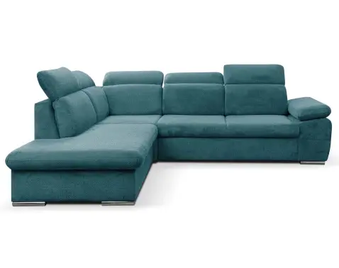 Rohová sedačka Aldon, petrolejová strukturovaná látka, levý roh