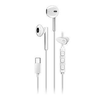 Genius HS-M366 sluchátka s mikrofonem, bílá, špuntová, USB Type-C