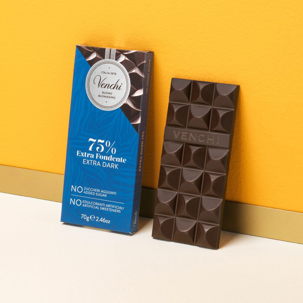 Venchi hořká čokoláda 75% bez přidaného cukru 70g