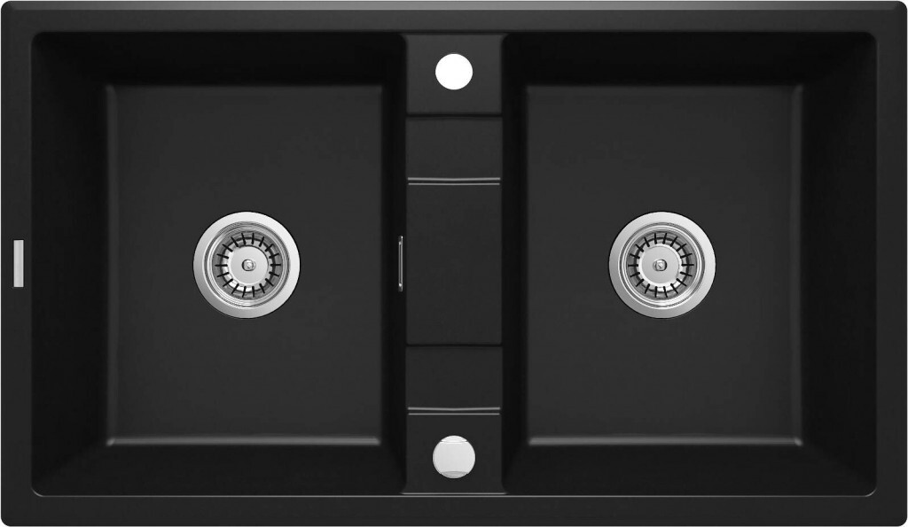 DEANTE Eridan černá Granitový dřez, 2 bowl ZQE_N203