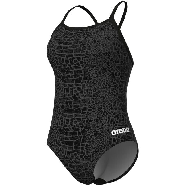 Arena SNAKESKIN SWIMSUIT LIGHTDROP BACK Dámské plavky, černá, velikost