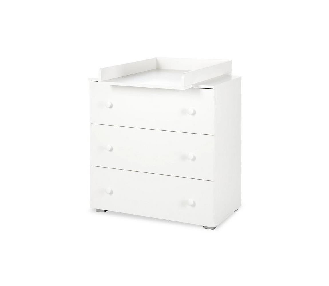 KLUPŚ - Dětská komoda s přebalovacím pultem PAULA bílá C-0161