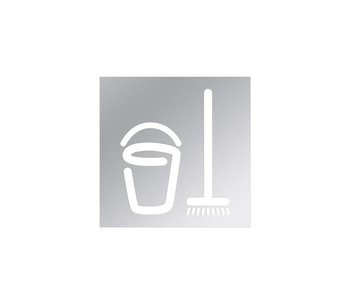 BEMETA Ikona - Úklidová místnost 12x12 cm nerez/stříbrná 111022092