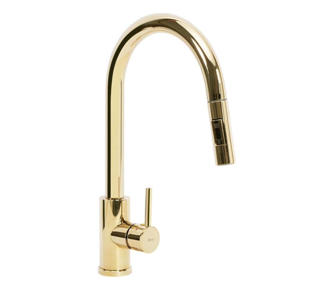 REA-B0669 - Dřezová baterie s vytahovací sprškou FRESH 39,5 cm zlatá REA-B0669