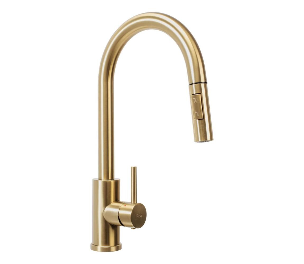 REA-B9148 - Dřezová baterie s vytahovací sprškou FRESH 39,5 cm broušená zlatá REA-B9148