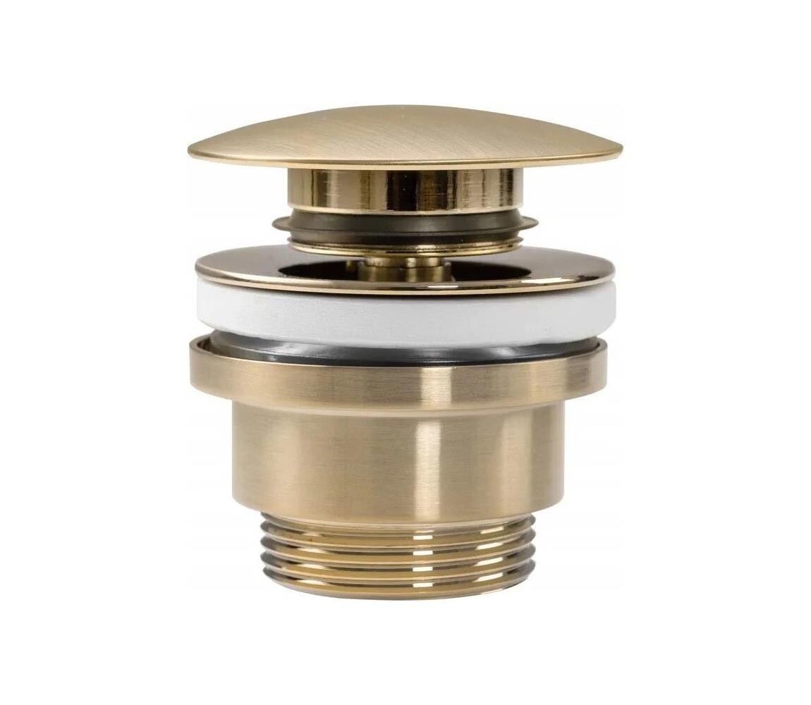 REA-A8585 - Umyvadlová výpusť CLICK-CLACK pr. 6,4 cm broušená zlatá REA-A8585