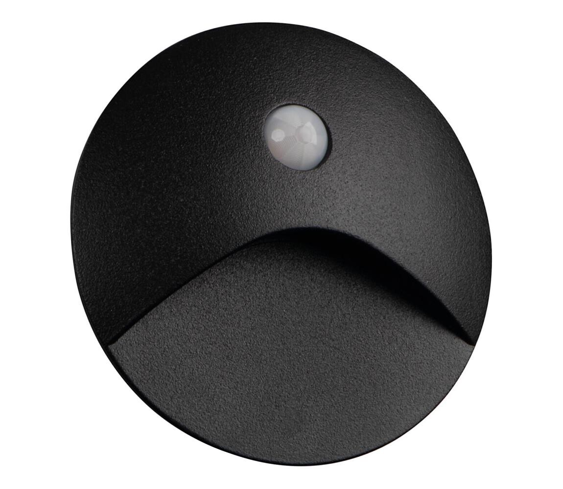 39136 - LED Schod. svítidlo se senz. EXIN 2,5W/230V 4000K IP65 černá kul. 39136