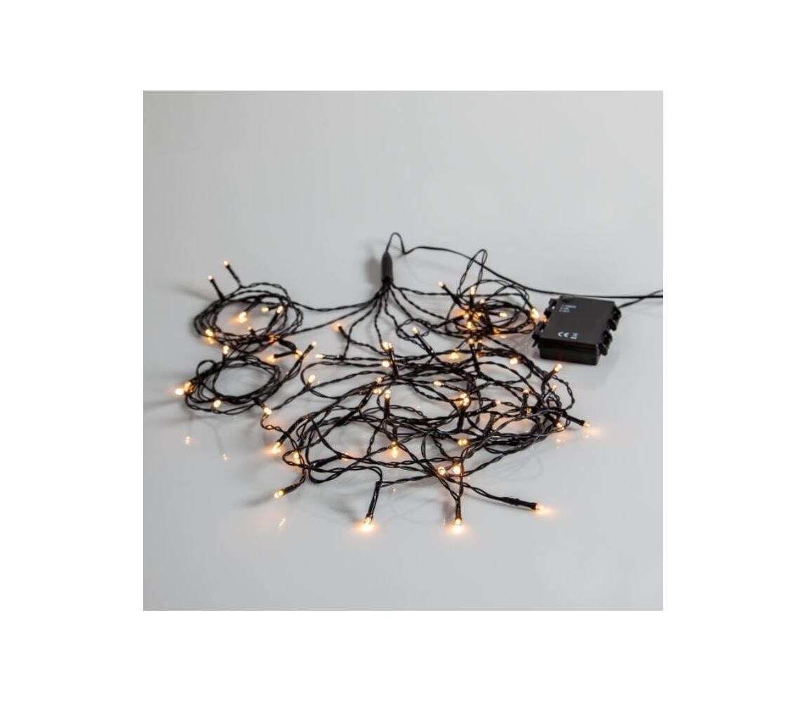 Eglo 41143- LED Venkovní vánoční řetěz AKKU 64xLED/1 funkce 2,7m IP44 teplá bílá 411434