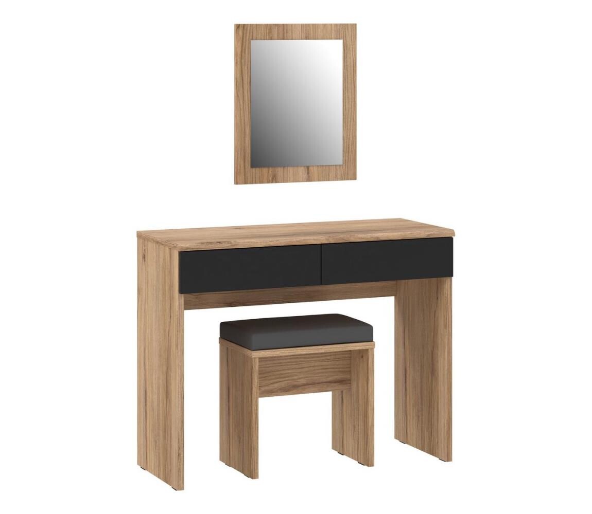 Toaletní stolek ERO + taburet hnědá/černá DQLT321ST-M368A