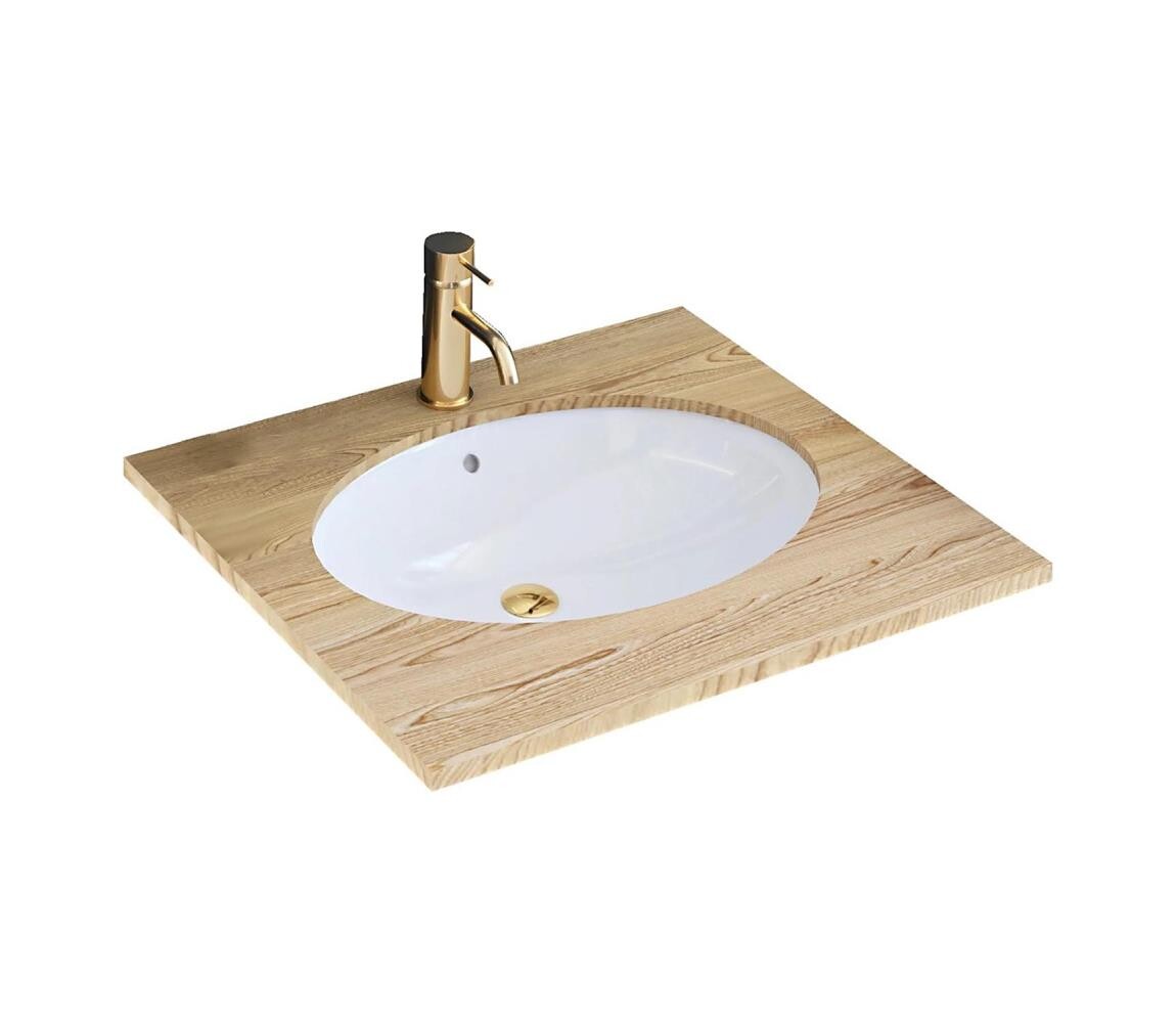 REA-U6330 - Zápustné umyvadlo NEL 39x47,5 cm keramika/lesklá bílá REA-U6330