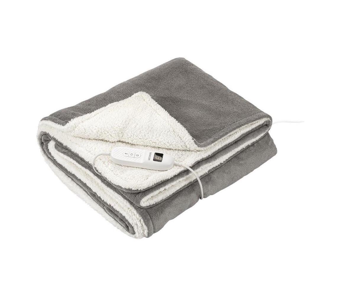 Sencor - Elektrická vyhřívací deka 160W/230V 180x130 cm šedá 41013384