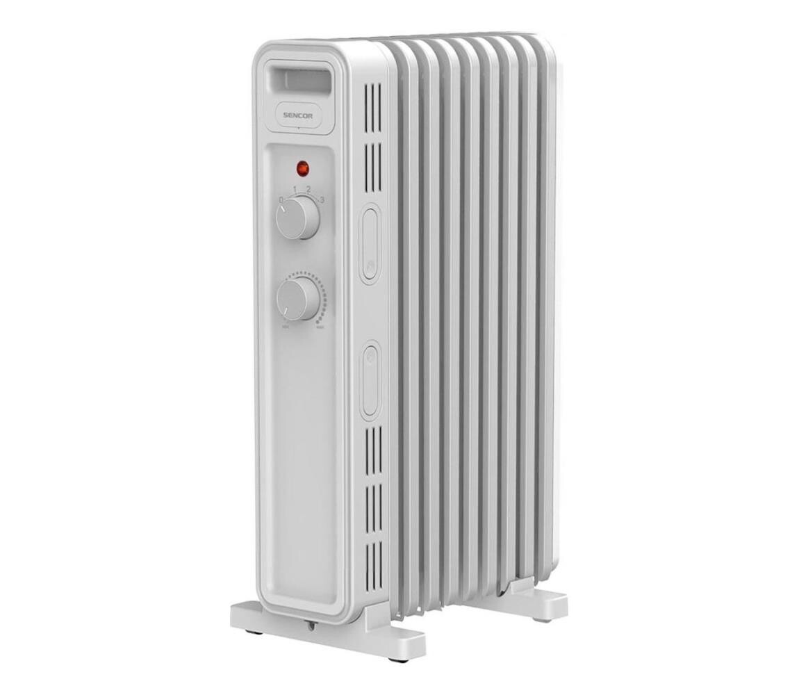 Sencor - Olejový ohřívač s 9 žebry 800/1200/2000W/230V bílá 41020972