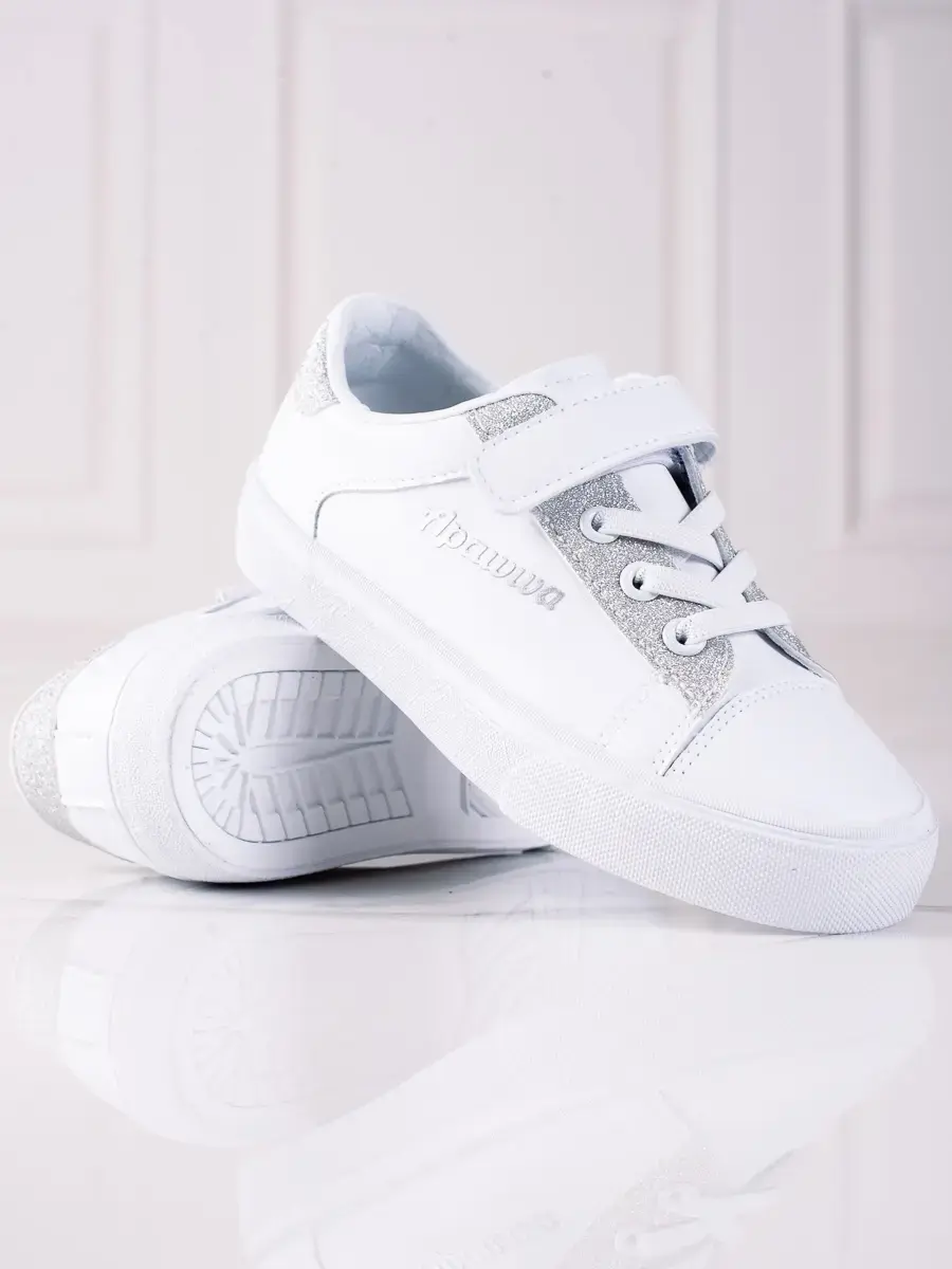 Jedinečné dětské tenisky bílé bez podpatku