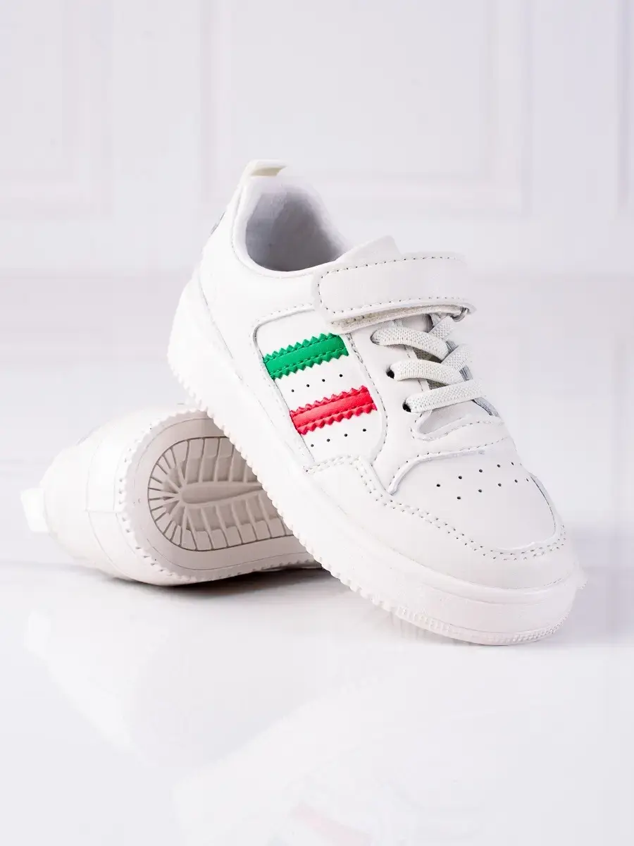 Designové dětské tenisky bílé bez podpatku