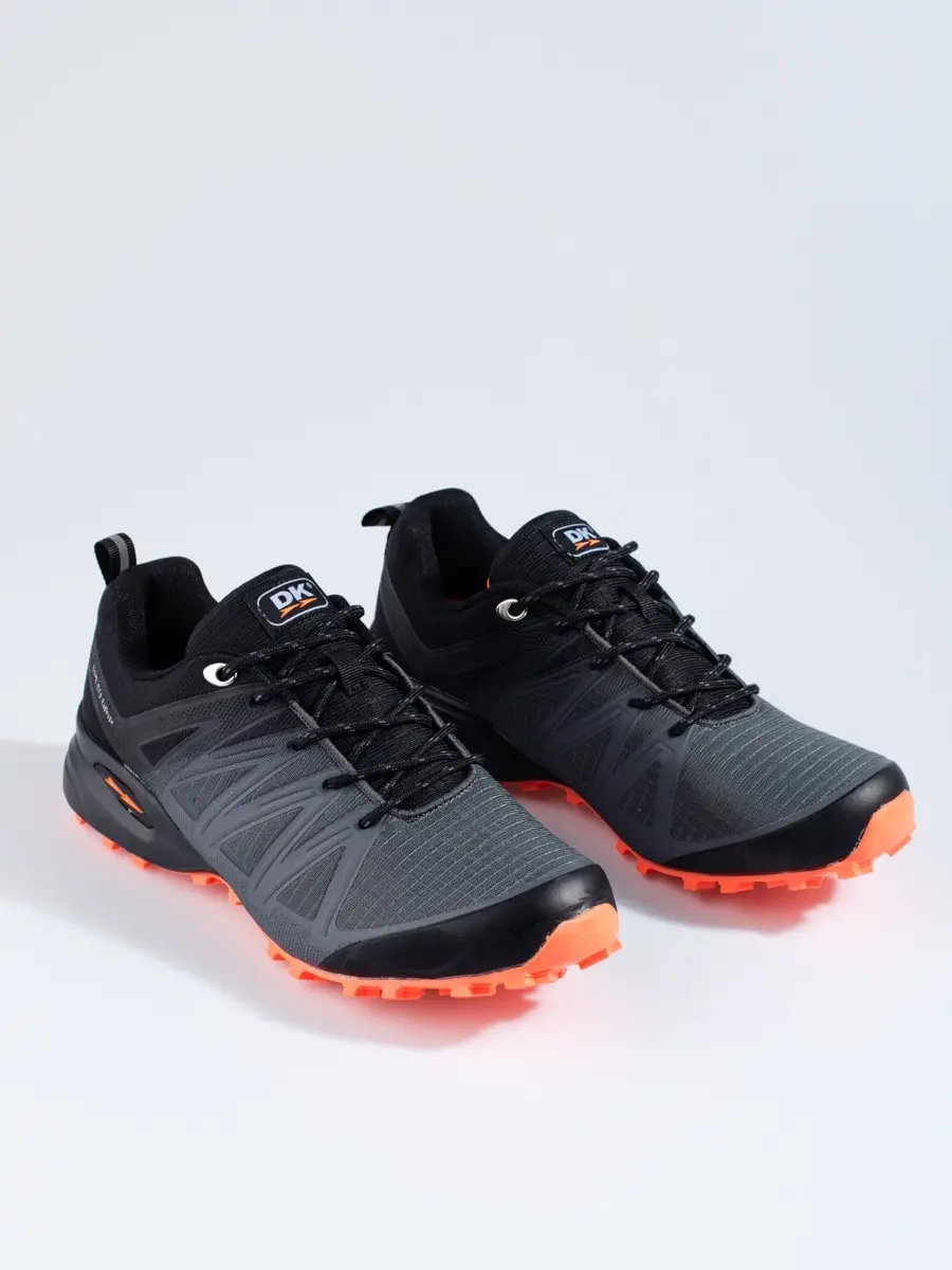 Stylové pánské trekingové boty šedé bez podpatku