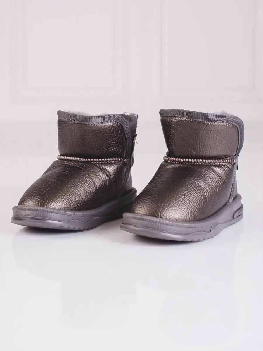 Pěkné sněhule béžové dětské bez podpatku