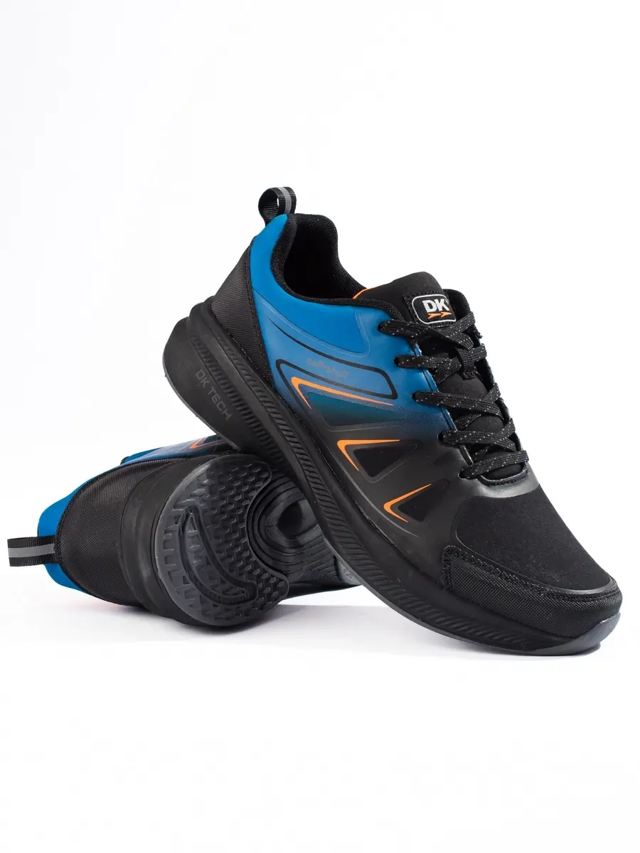 Originální modré pánské černé tenisky bez podpatku