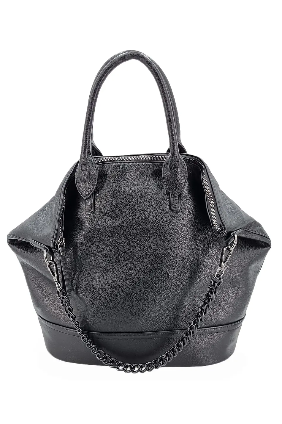 Moderní dámská shopperka černá 5V2QV