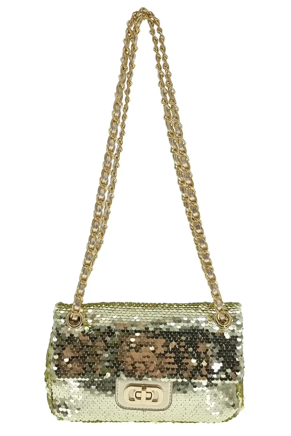 Trendy dámská slavnostní kabelka zlatá K2LFA