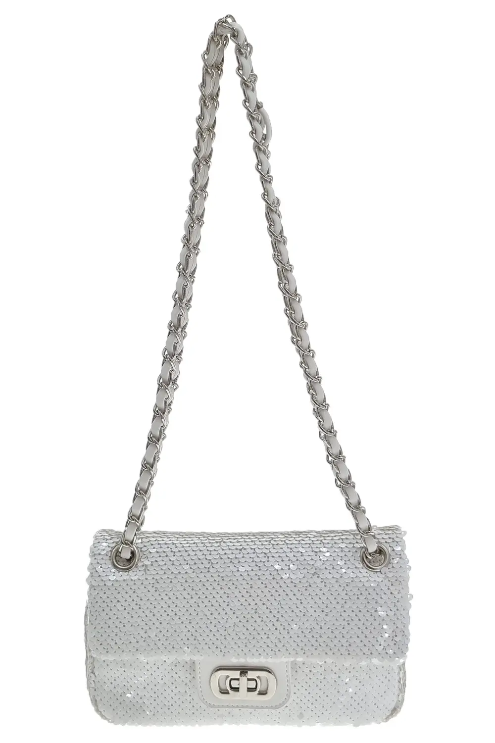 Moderní dámská slavnostní kabelka bílá 3XG1T