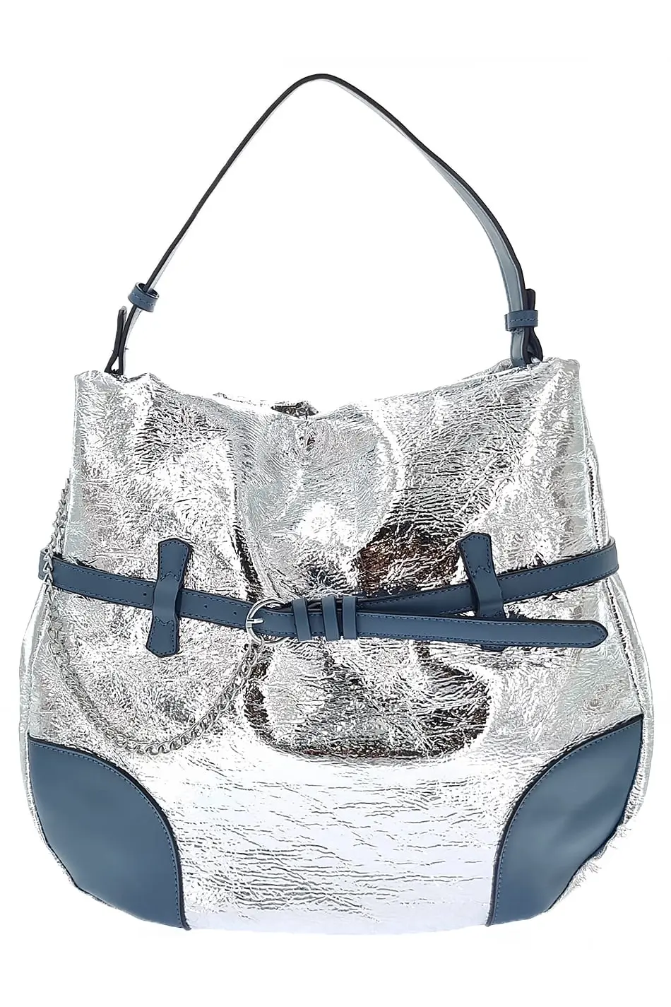 Komfortní dámská denní kabelka stříbná 0471R